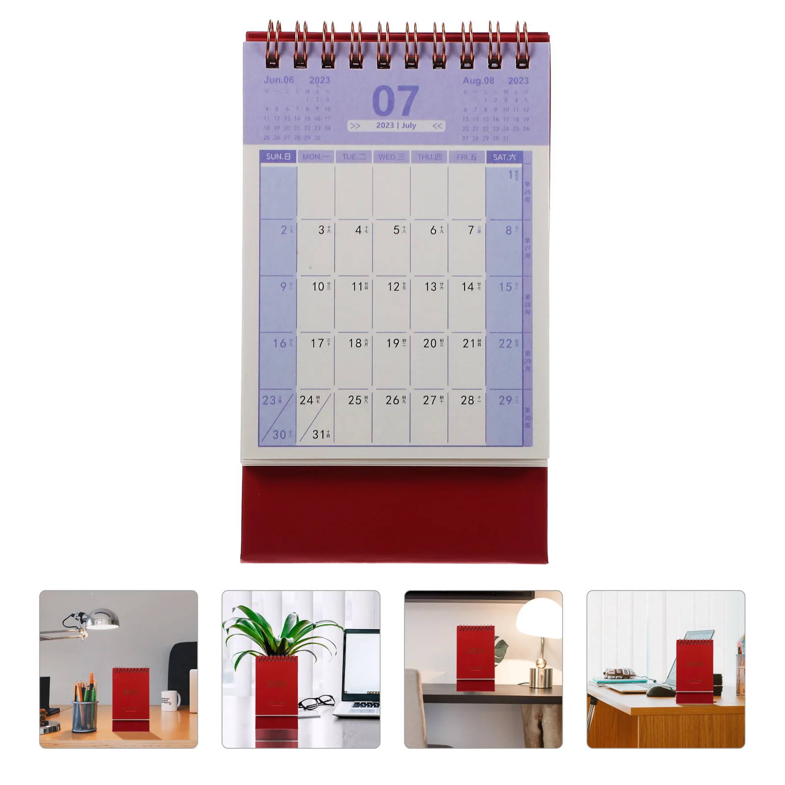 

2024 Desk Calendar Easel Flip Wall Office Decor Pocket Calendars Small Stand Desktop Lunar Tent