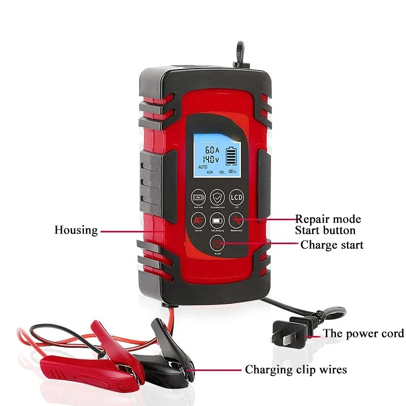 12V/24V smart car battery charger intelligent repair battery charger for AGM and GEL battery with good quality