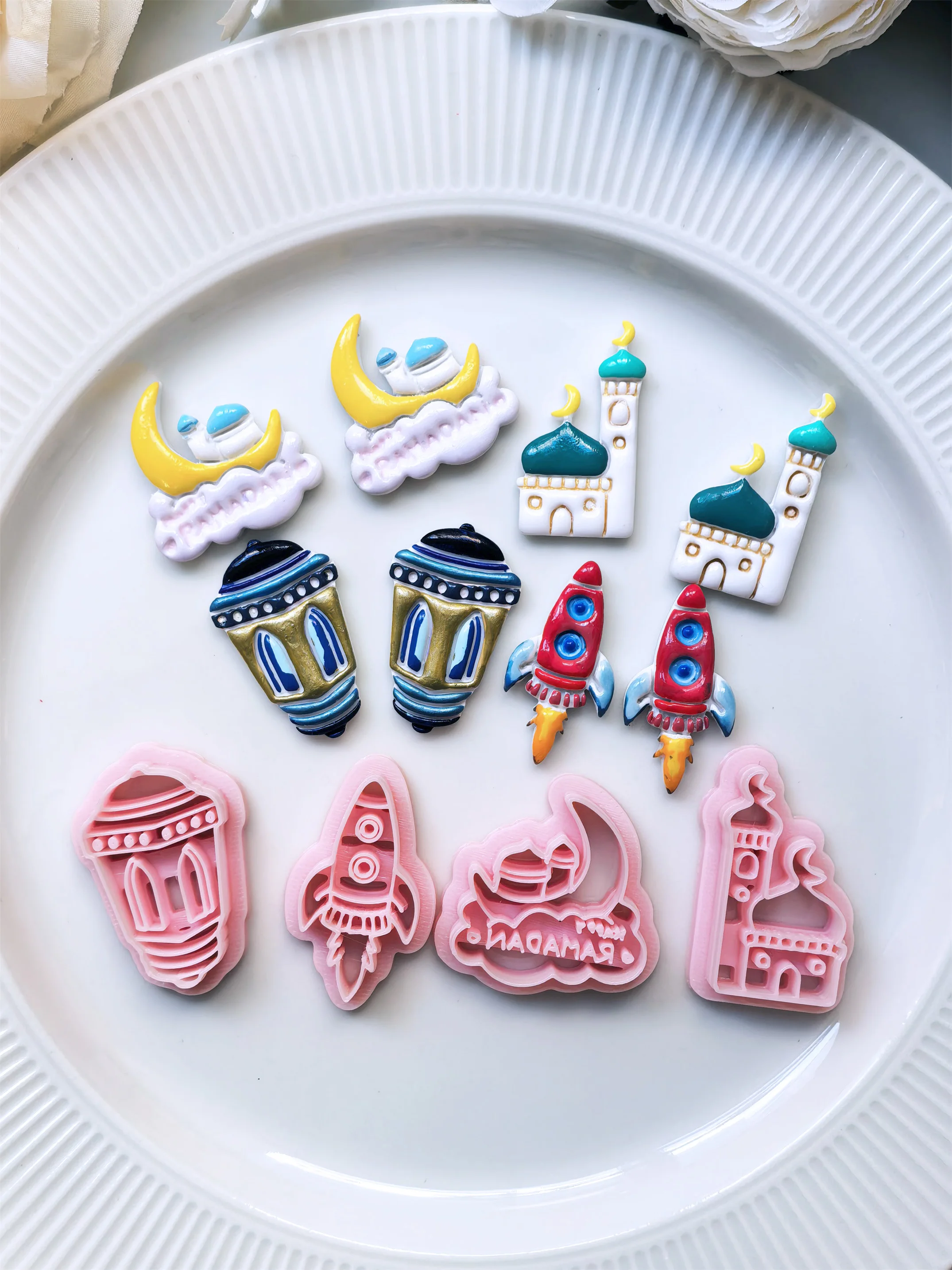 Muslim Holiday Ramadan Soft Ceramic Earring Mold Polymer Clay Cutter DIY Handmade Jewelry Pendant Quick Modeling Cutting Tool