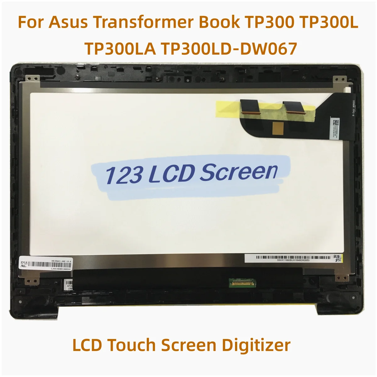 For Asus Transformer Book TP300 TP300L TP300LA TP300LD-DW067 13.3'' LCD Touch Screen Digitizer+Bezel Display Laptop N133HSE-EA3