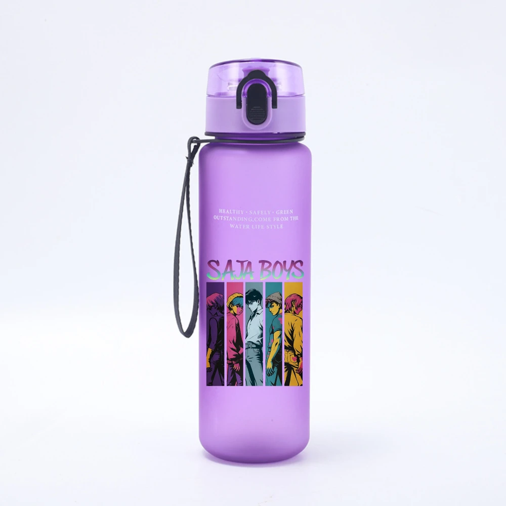 Botella de agua de plástico a prueba de fugas para deportes al aire libre, gran capacidad, KPop Demon Hunters, HUNTR/X Rumi Mira Zoey Jinu, 650ML