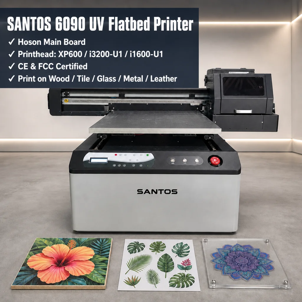6090 UV Flatbed Printer High Precision I1600-U1 Printhead Hoson Board CMYK+White Ink Xp600 60x90cm for Phone Case Acrylic