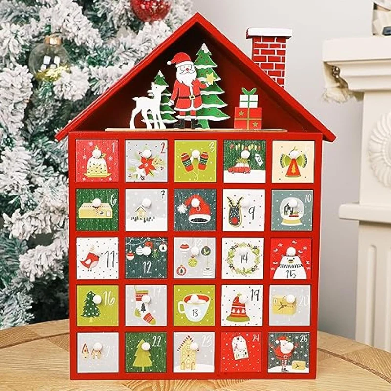 Customization.Customization.Custom Christmas Advent Calendar Box Paper Wood Advent Calendar Gift Box