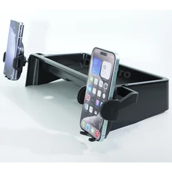 For Toyota Grand Highlander 2024 Multifunctional Storage Box With Dual Phone Holders Wireless Charging Mount Car Accessories