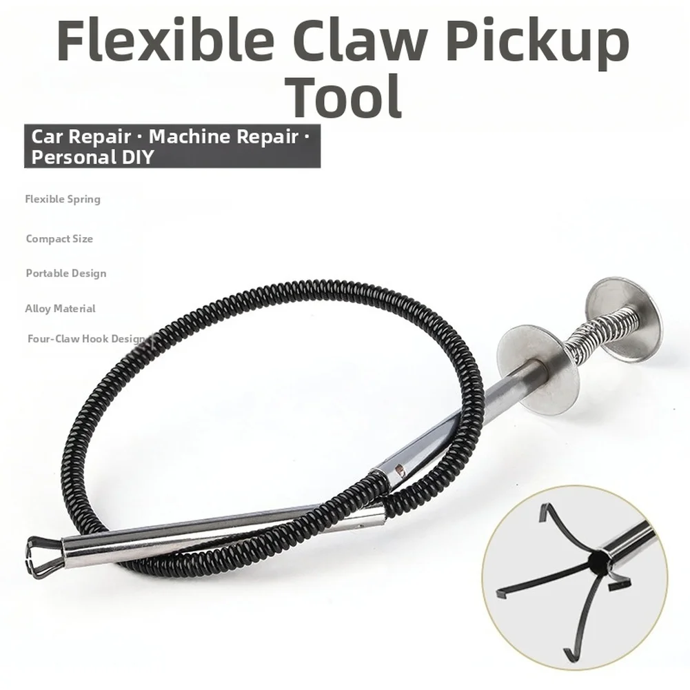 

Сильный гибкий магнитный пикап с четырьмя крючками для ремонта автомобилей и обслуживания машин, извлечение металла