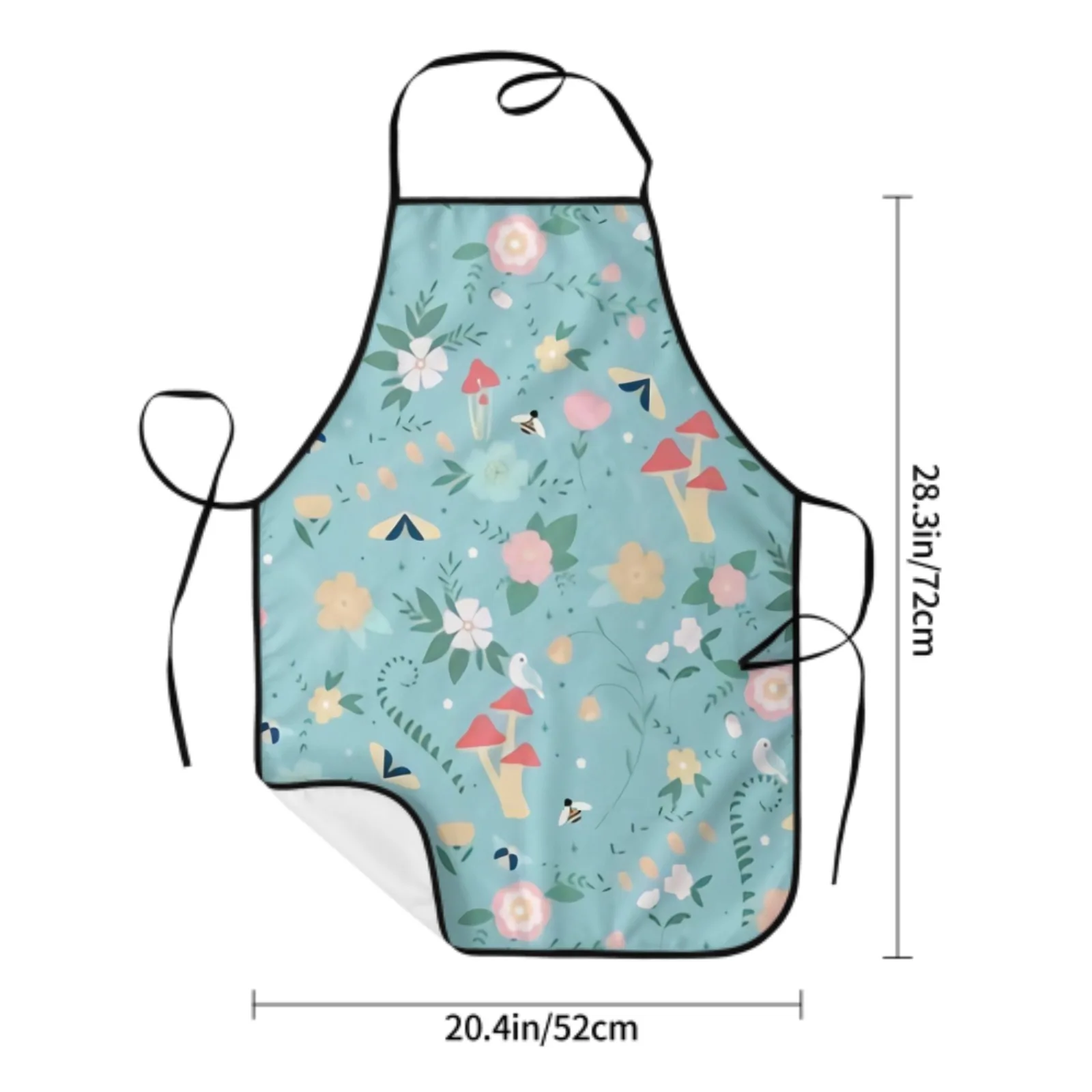 Flower Polyester locking hem Apron Home Cooking Baking Kitchen Bird Apron Blue Bird Blue Bird