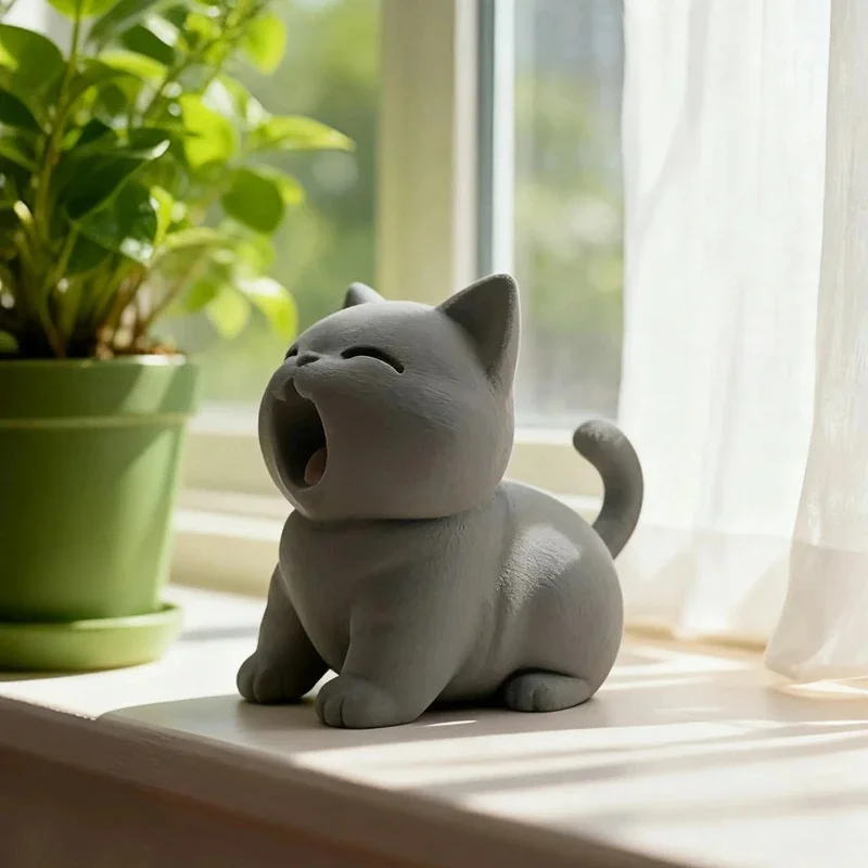 3D Printed Creative Cat Ornaments, Can Be Used as Home Decor Standing on a desk, shelf or side by side