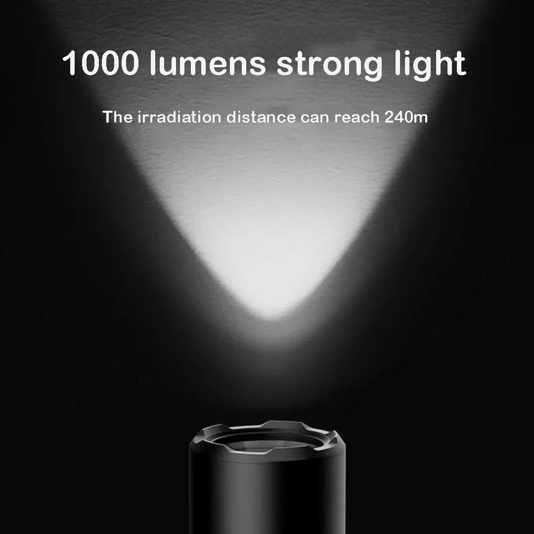 Imagem -02 - Xiaomi Mijia Multi-função Lanterna 1000 Lumens 240m Gama com Janela Disjuntor Faca ao ar Livre Busca Acampamento Aviso Iluminação