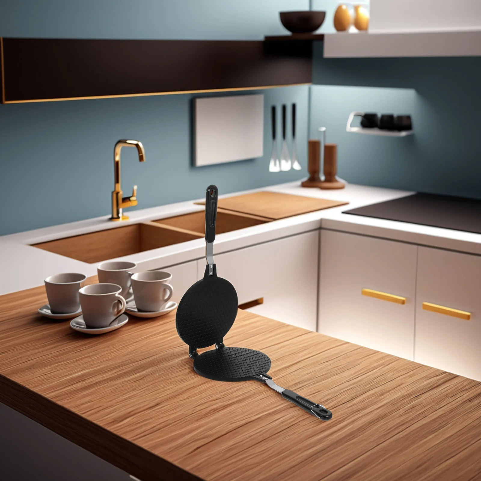 

1Pcs Egg Roll Mold Aluminium Alloy Non-Stick Baking Tray Crispy Roll Omelette Maker for Home Use Black Size S Easy Healthy Meal