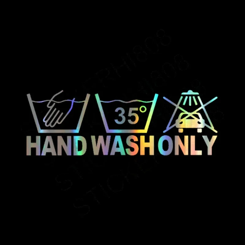 Auto Sticker Viny Hand Wassen Alleen Grappige 3D Stickers En Waterdicht En Zonnebrandcrème Decals Sticker Op Auto Styling,18Cm * 10Cm