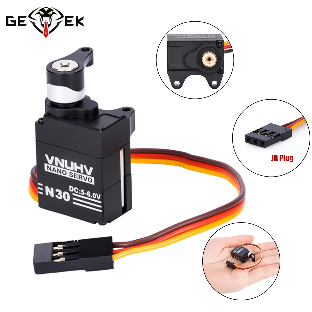 Aluminum Digital Servo with Servo Saver Metal Gear 5-6V for 1/30 Axial SCX30 Bronco Wrangler K10 RC Crawler Upgrade