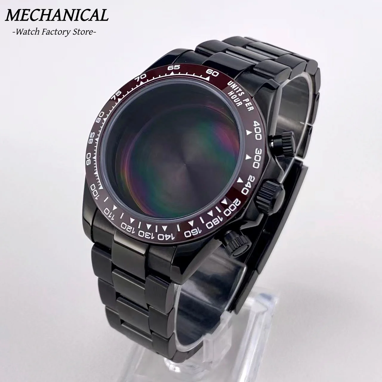 39 mm VK63 Uhrengehäuse mit Keramiklünette und Saphirglas, Edelstahl, Herrenuhr-Zubehör für VK63 Quarzwerk – Detail 24
