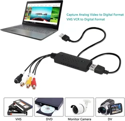 USB 2.0 Video Audio Converter VHS To Digital Converter Old VHS VCR Mini DV Hi8 DVD To Digital Converter for MAC/PC Windows 7 8