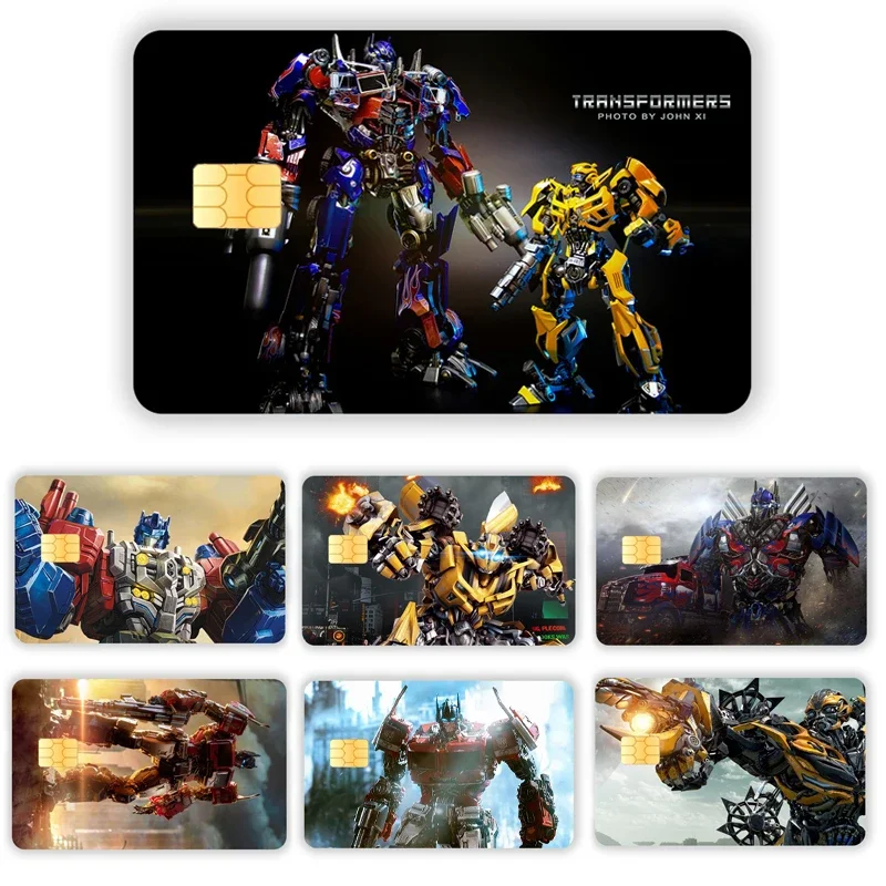 Debit Bank Charge Card Protective Film Waterproof Sticker Transformers Cartoon Credit Card Skin Stickers Decoration