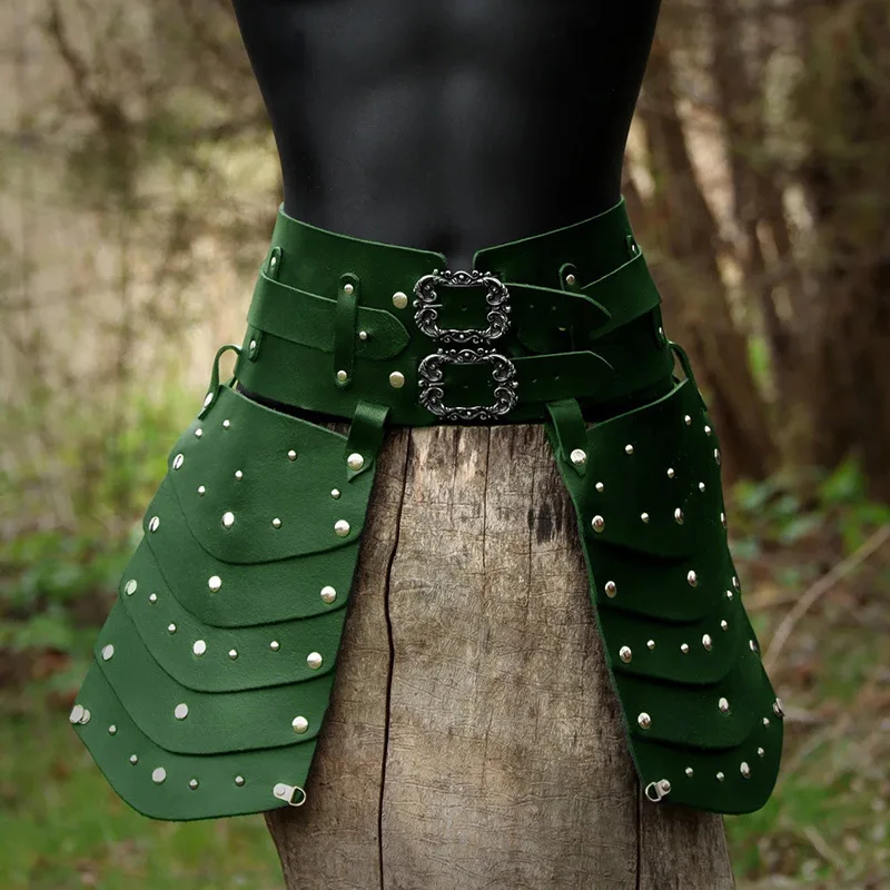 Verstelbare Middeleeuwse Oude Tovenaar Gladiator Greaves Riem Rollenspel Cosplay Kostuum Lederen Armor Romeinse Rok Party Props