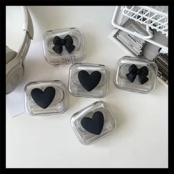 1pcs Cute Heart Bow Contact Lenses Case Travel Lens Box Set with Tweezers Eye Lenses Holder Container for Cosmetic Contact Lens