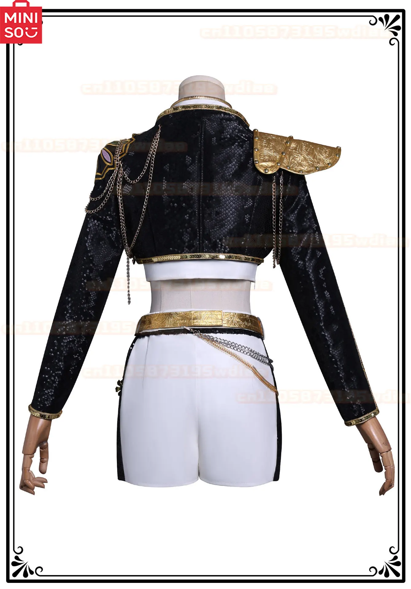 Kpop Demon Hunter huntrix Rumi Cosplay Costume Wig Zoey Mira Cos Anime Cos Black Glod Costume Full Set of Clothes for Woman