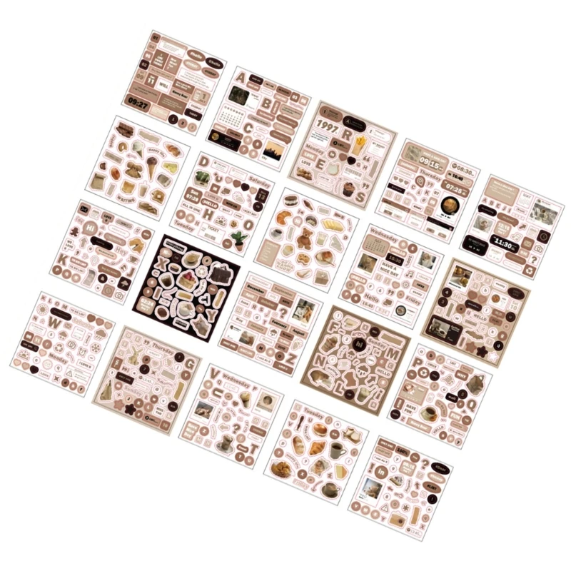 20장 스크랩북 데칼 스크랩북 장식 스티커 미적 스티커