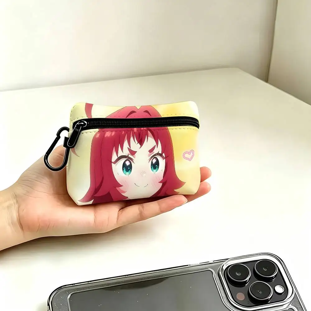 1pc Kusuri Yakuzen Anime Characters Coin Purse With Carabiner Hook Portable Key Card Wallet Small Zipper Storage Pouch