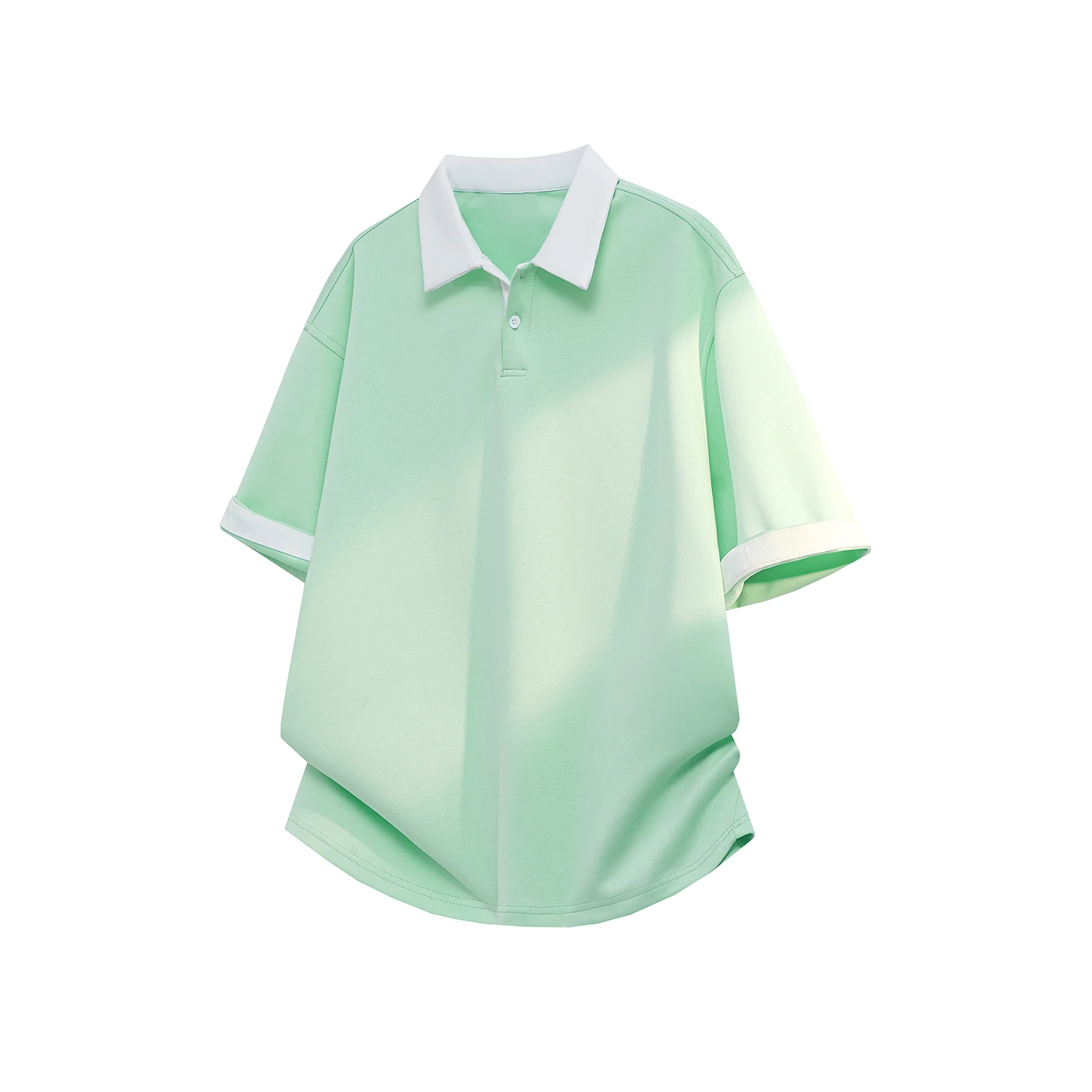 Men's Two Tone Collar Breathable Relaxed Fit  Summer Casual Contrasting Cuffs Golf Polo T Shirt Contrast Color Piped Collar