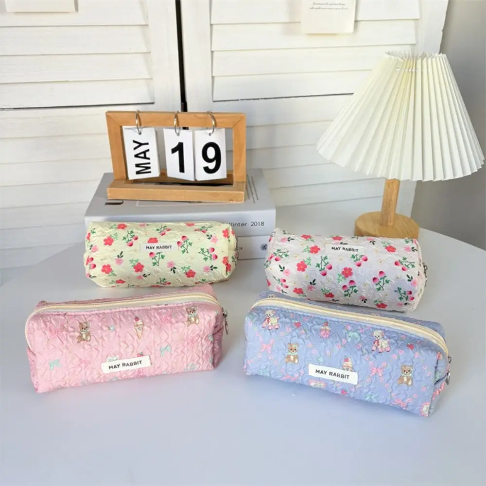 

Новая большая вместительная сумка для ручек с цветочным принтом, многофункциональные портативные пеналы, сумка для хранения канцелярских принадлежностей, студенческая