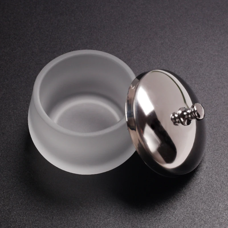 Frosted Glass Dappen Dish Cup Acrylic Liquid Powder Container Nail Art Tools With Stainless Steel Lid Nail Crystal Bowl Holder