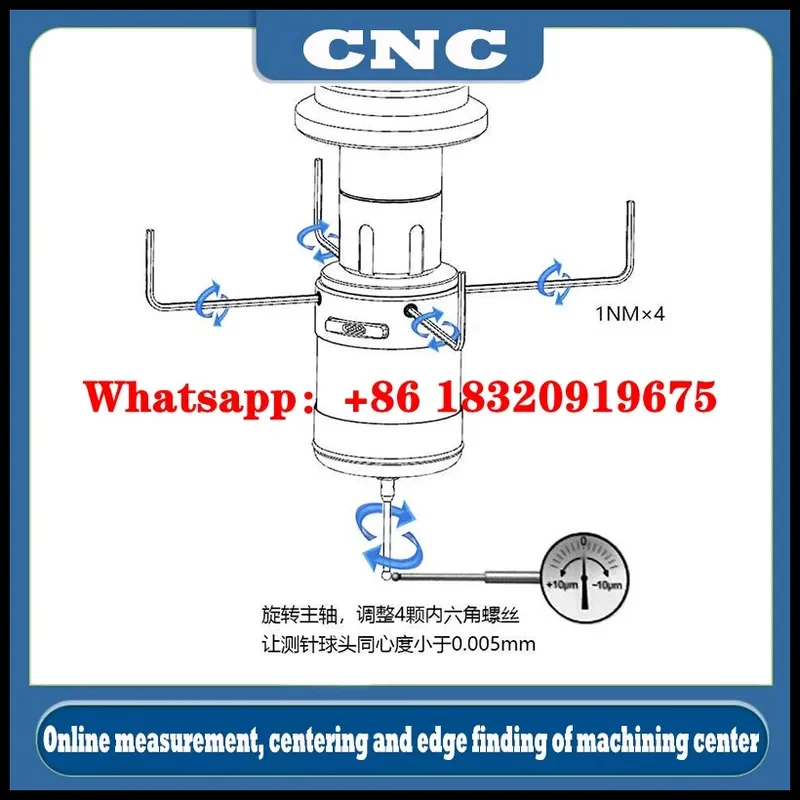 Cyclmotion CNC machining center Wireless Probe การตั้งค่าเครื่องมือเครื่องมือ 3D EDGE Finder Centering Rod เปลี่ยน Renishaw Marposs