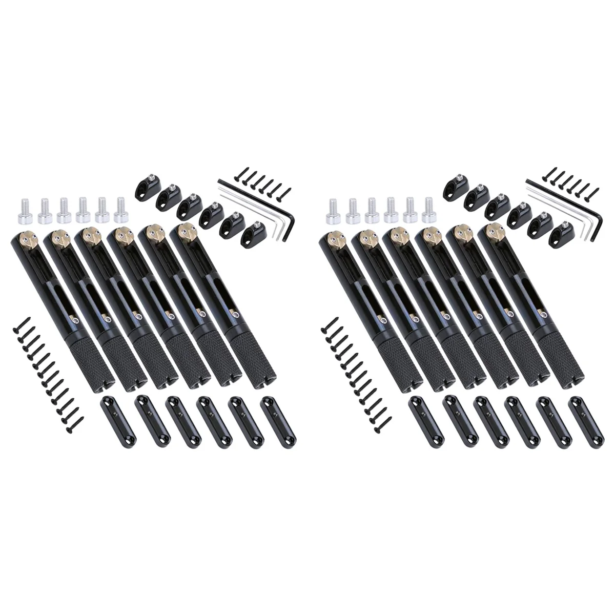 

12X Saddle Headless Electric Guitar Bridge Tailpiece with Wrench for Headless Electric Guitar Black