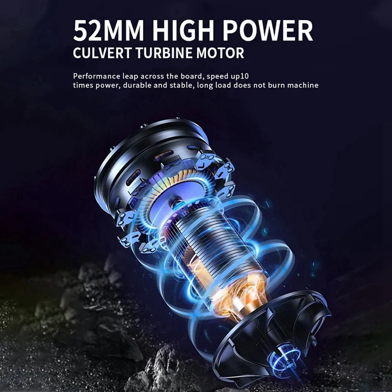 Turbo Jet Fan Violent Blower Mini Turbo Fan 52MM Handheld Brushless Motor 80000RPM 4 Gears Industrial Duct Fan 2500Ma