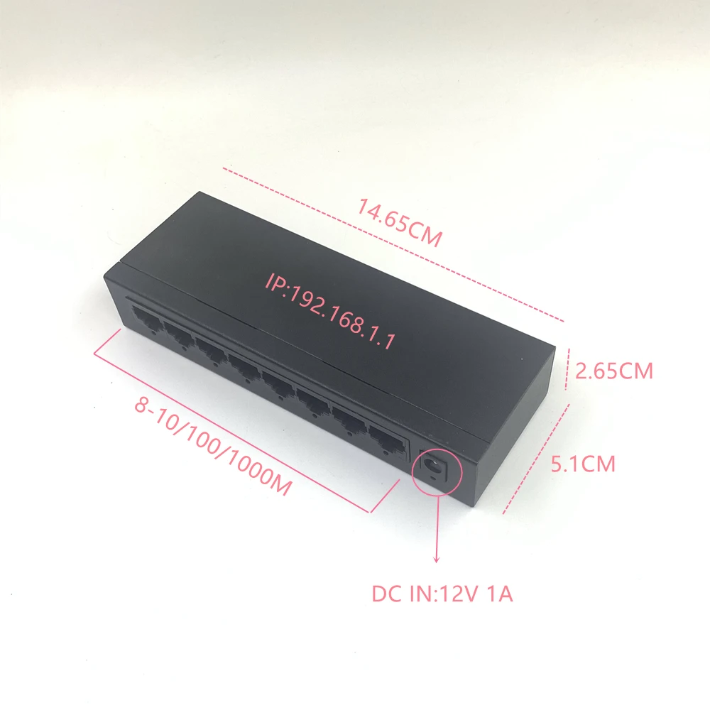 8-port 1000M managed switch VLAN/DHCP/LACP/IGMP Ethernet switch 10/100/1000Mbps Ethernet Switch 192.168.1.1 gateway HUB switch