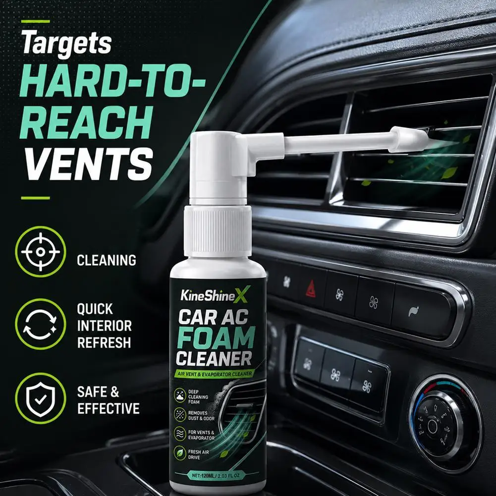2026 New Car Air Conditioner Cleaning Foam Spray, Remove Odor Dust Mold, AC Vent Auto Deodorant Smell Eliminator Summer