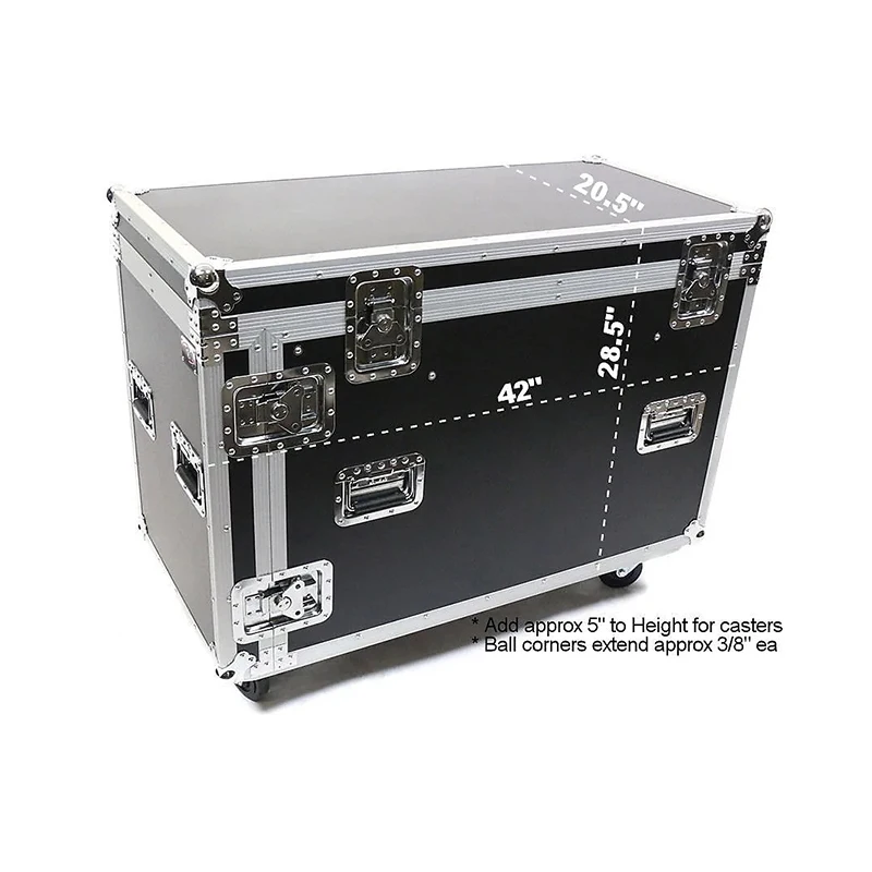 Estojo de estrada para transporte de voo ATA com rodas para 20 suportes de microfone com tripé