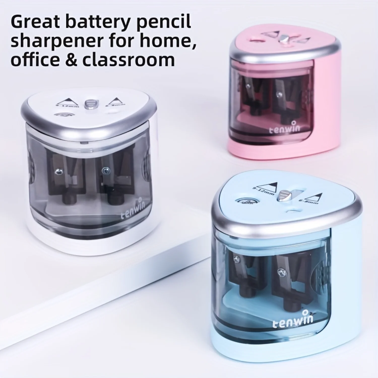 Portable Dual-Slot Battery-Operated Pencil Sharpener for Thin & Thick Pencils - Sharp Precision, Ideal for Artists & Students