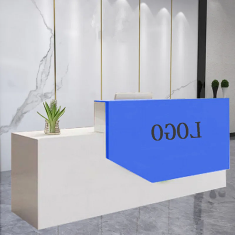 

Cheap Large Color Logo Customizable Reception Desk For Sale Hotel Front Desk Large Barber Shop Reception Desk