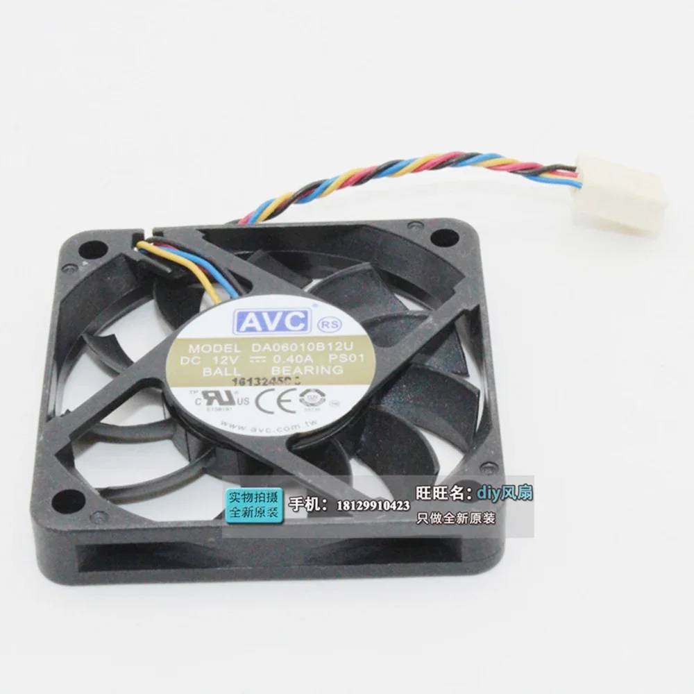 Ventilateur de refroidissement ultra-mince PWM pour AVC DA06010B12U, volume d'air, épaisseur de 10mm, 6010, 12V, 0,40 A, 60x60x10mm