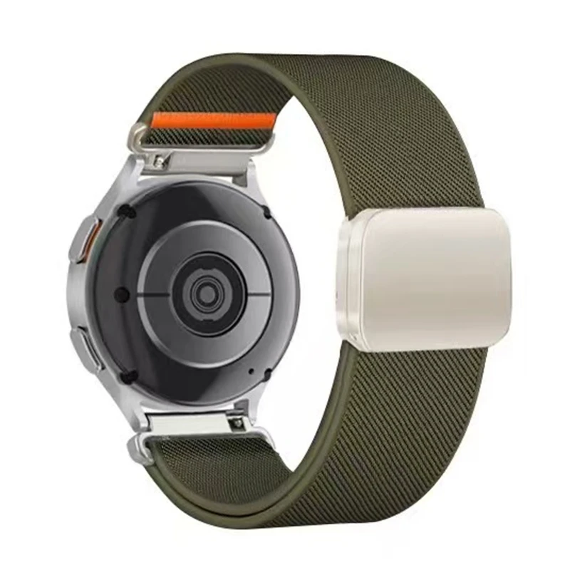 Плетеный ремешок 22 мм 20 мм для Huawei Watch 4/3 Pro/GT-2-3-4 46 мм, нейлоновый браслет с магнитной пряжкой для Samsung Watch 3/4/5/6/Classic