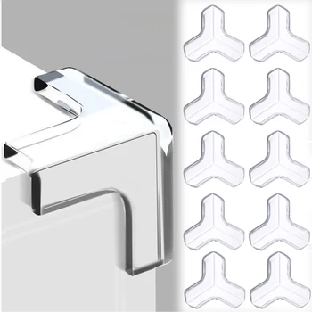Cubierta protectora transparente para esquina de mesa a prueba de golpes de bebé, pegatina anticolisión transparente en forma de T, esquina de mesa para niños