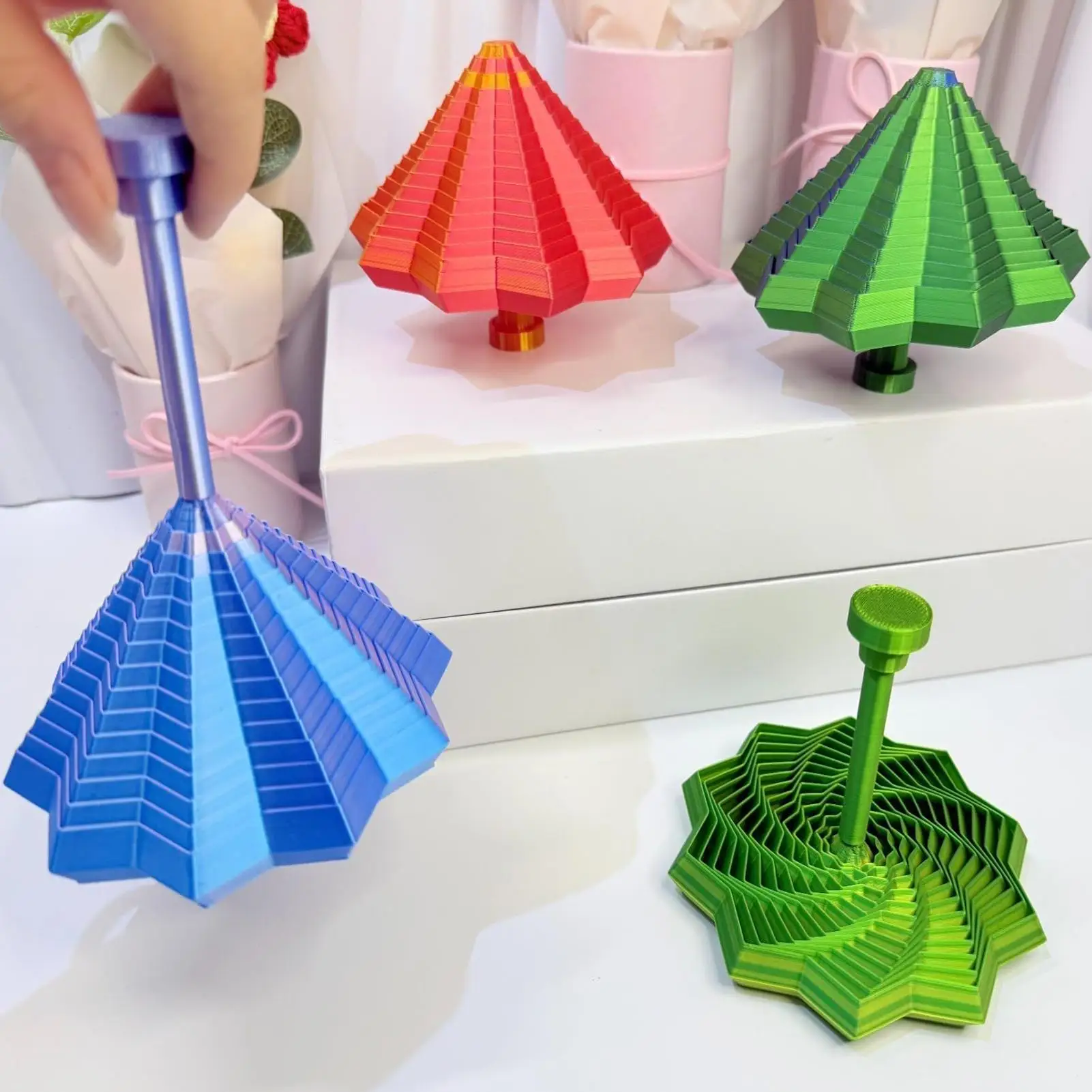 Fidget Toys For Kids Retractable Fun Spiral Stars Shapes Sensory Fidget Stars Toy For Men Women Boys Girls Youth Students Desk