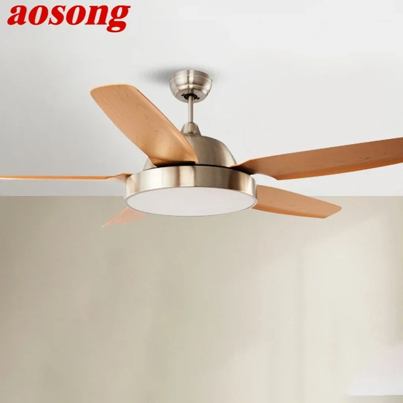 

OUFULA Nordic LED Fan Light Modern Minimalism Restaurant Living Room Study Ceiling Fan Light Remote Electric Fan Light