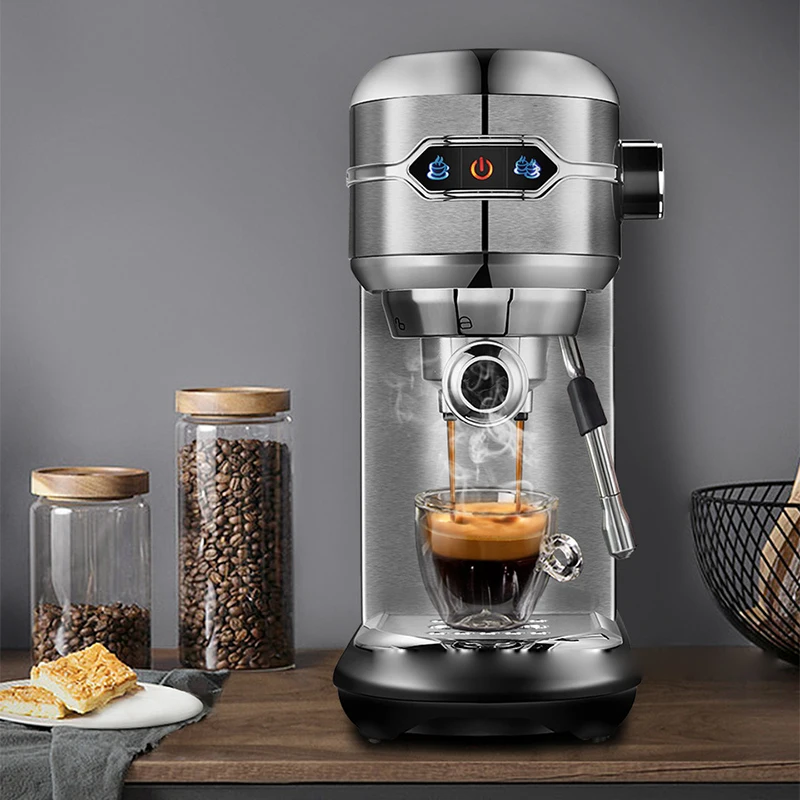 1.1L Coffee Maker Cafetera 19 Bar Inox Semi Automatic Super Slim ESE POD& Powder Espresso Cappuccino Machine Hot Water H11