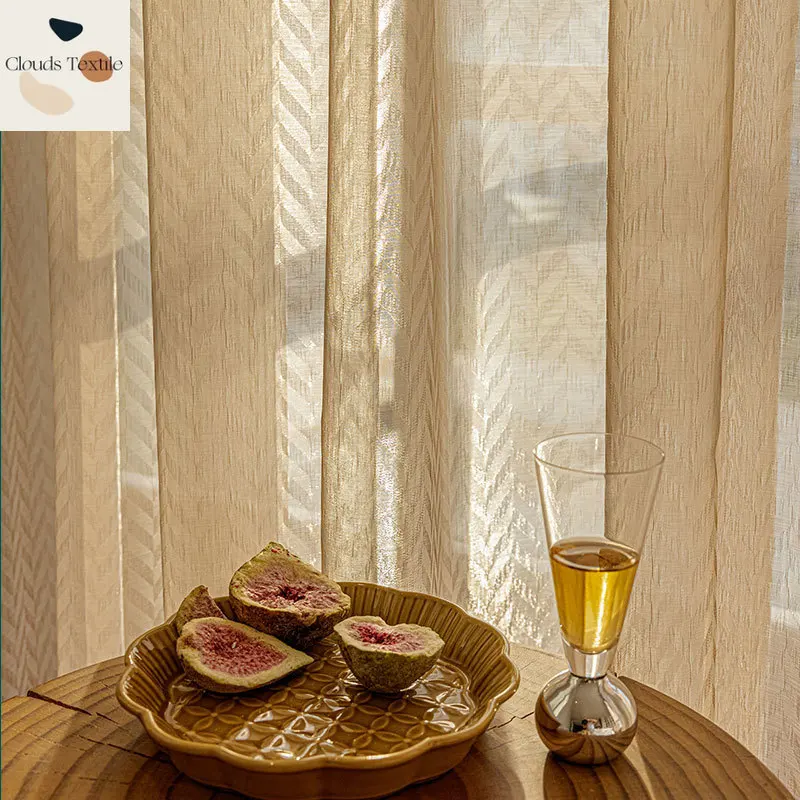 Simple Translucent Opaque Veil Curtains for Living Dining Room Bedroom Balcony Bedroom Window Screen