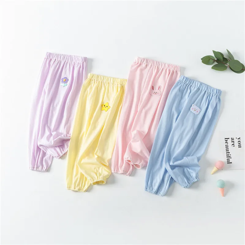 Summer Cotton Pants for Boys and Girls Bloomers Outdoor Pants for Young Children Lightweight Mosquito Repellent Pants