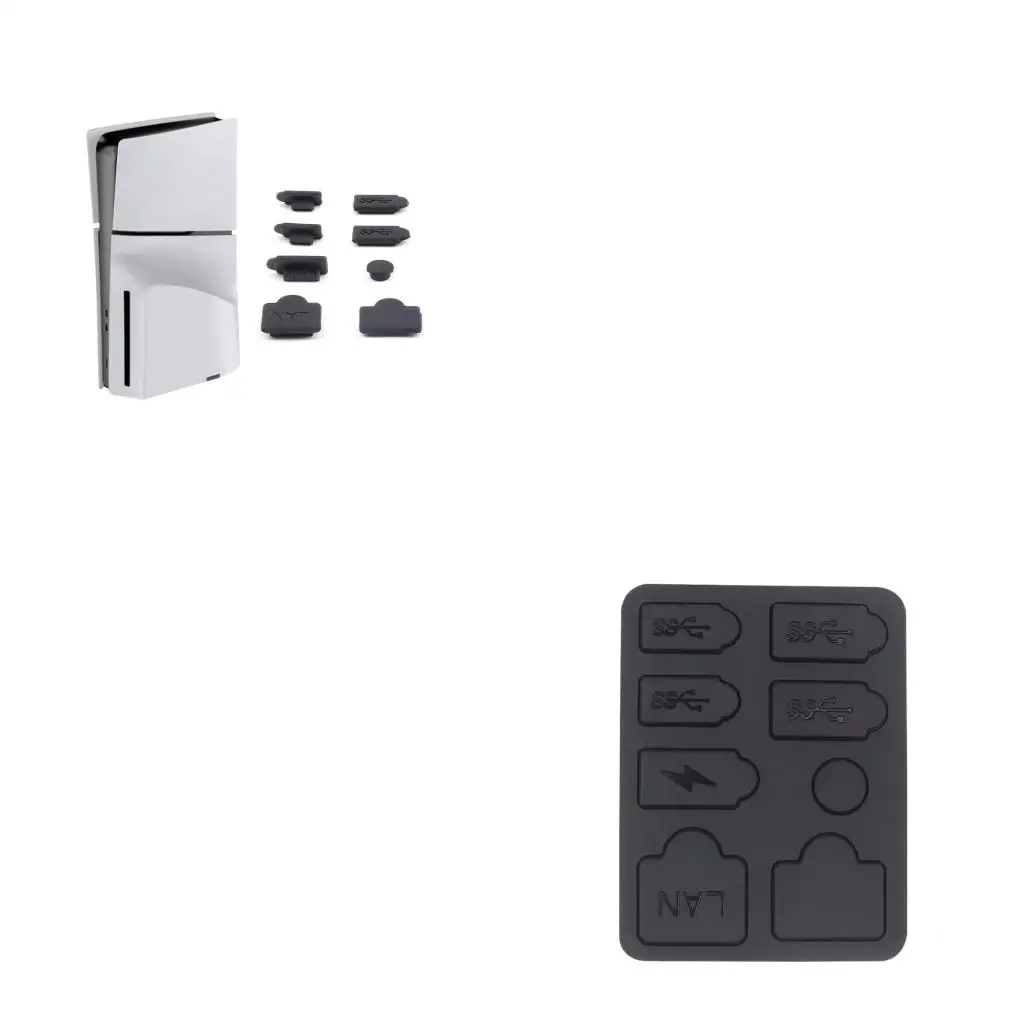 Dust Protector for PS 5 LAN Type-C USB Dock Plug Gaming Accessories Black