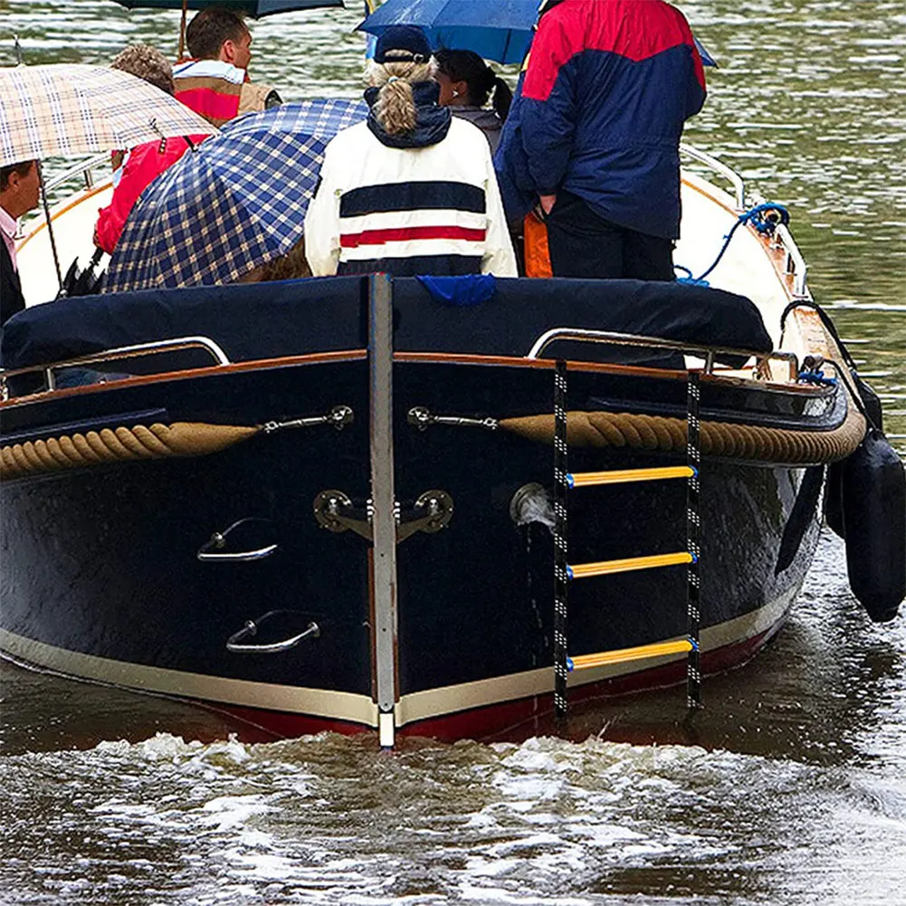 4 خطوة الثقيلة تسلق حبل للطي مساعدة قارب سلم السباحة سلم لقارب قابل للنفخ قوارب الكاياك قارب التجديف