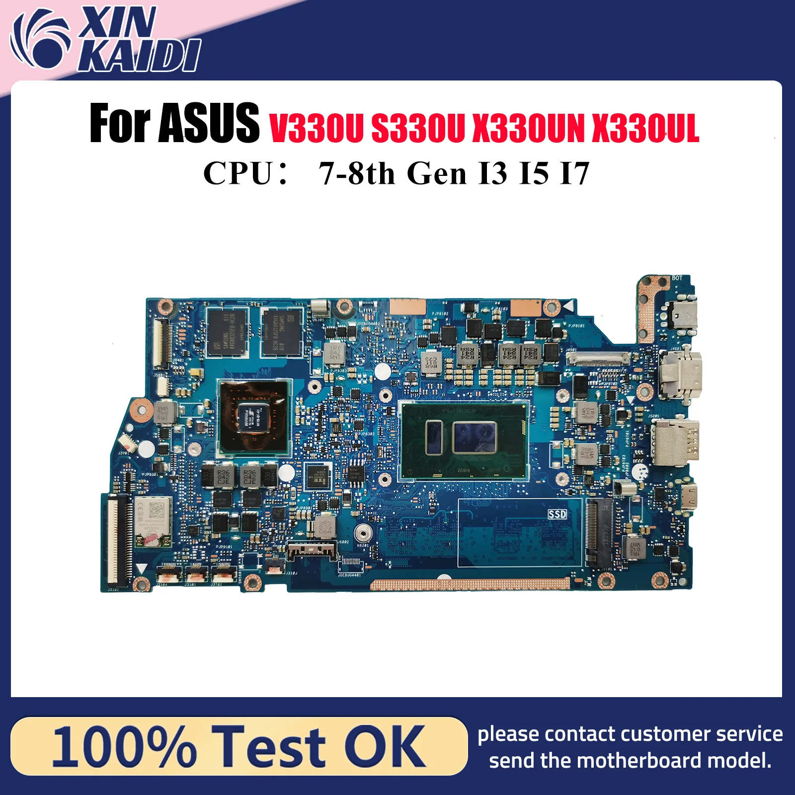 

X330UN Материнская плата для ноутбука ASUS VivoBook V330U R330U X330UF I330U X330U X330UL K330U S330U ADOL13U Материнская плата с процессором I3 I5 I7