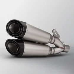 Universal 51MM high quality motorcycle exhaust pipe double hole exhaust pipe stainless steel high quality C26
