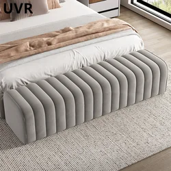 Uvr Nordic Massief Houten Frame Hoge Kwaliteit Schoen Verschonen Kruk Moderne Eenvoudige Slaapkamer Gestoffeerde Kussen Bank Zitten Comfortabel