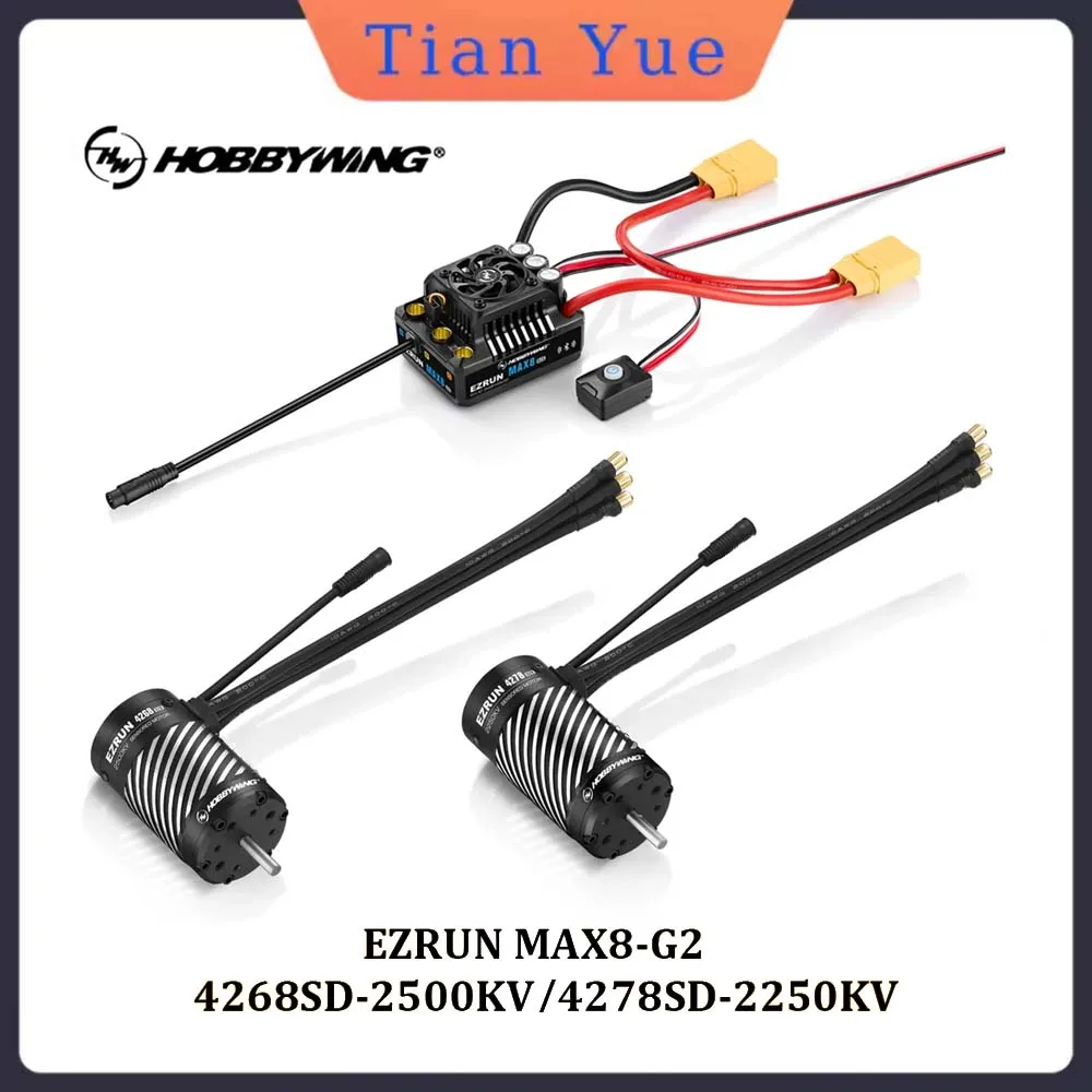 

HOBBYWING EZRUN MAX8 G2 160A Brushless ESC 4278SD 2250KV And 4268SD 2500KV Motors for 1/8 Scale RC Car Buggy Monster Truck