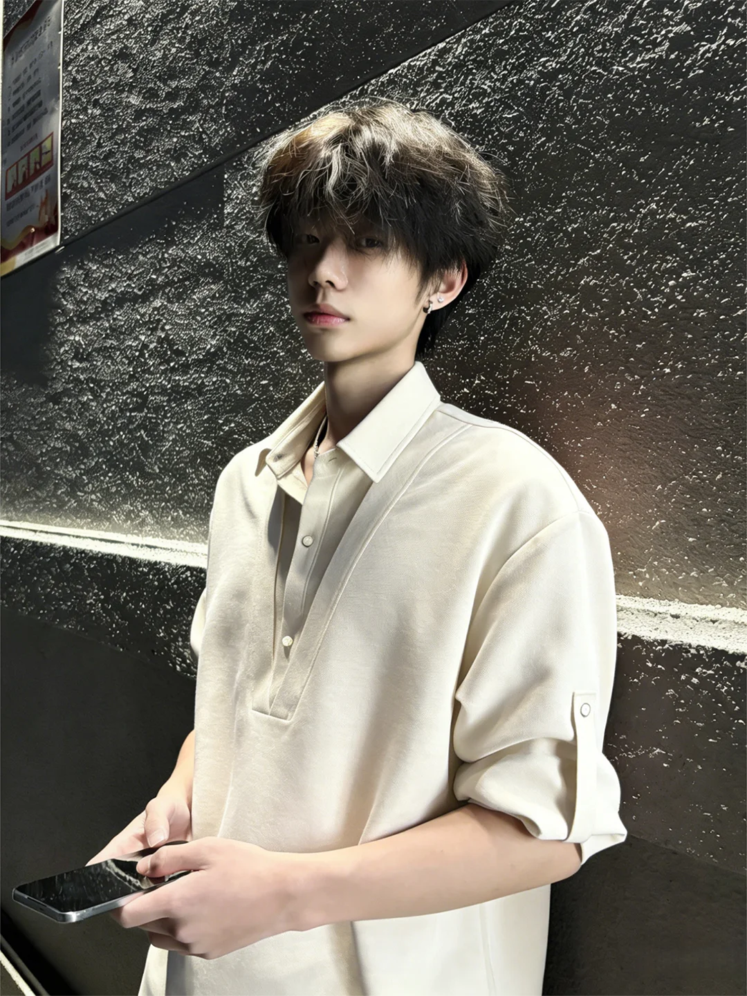 Men's Ice Silk Short Sleeve Shirt Fake Two-Piece Style Summer Casual Fashion Loose Fit Breathable Lightweight Button-Up Shirt