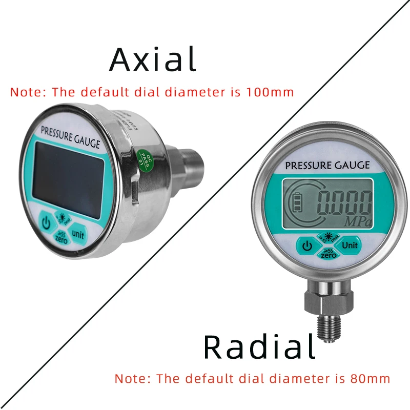 Pressure Gauge 0-1000bar Water Gas Oil Pressure Sensor Negative Pressuse With Backlight LCD Display Intelligent Pressure Gauge